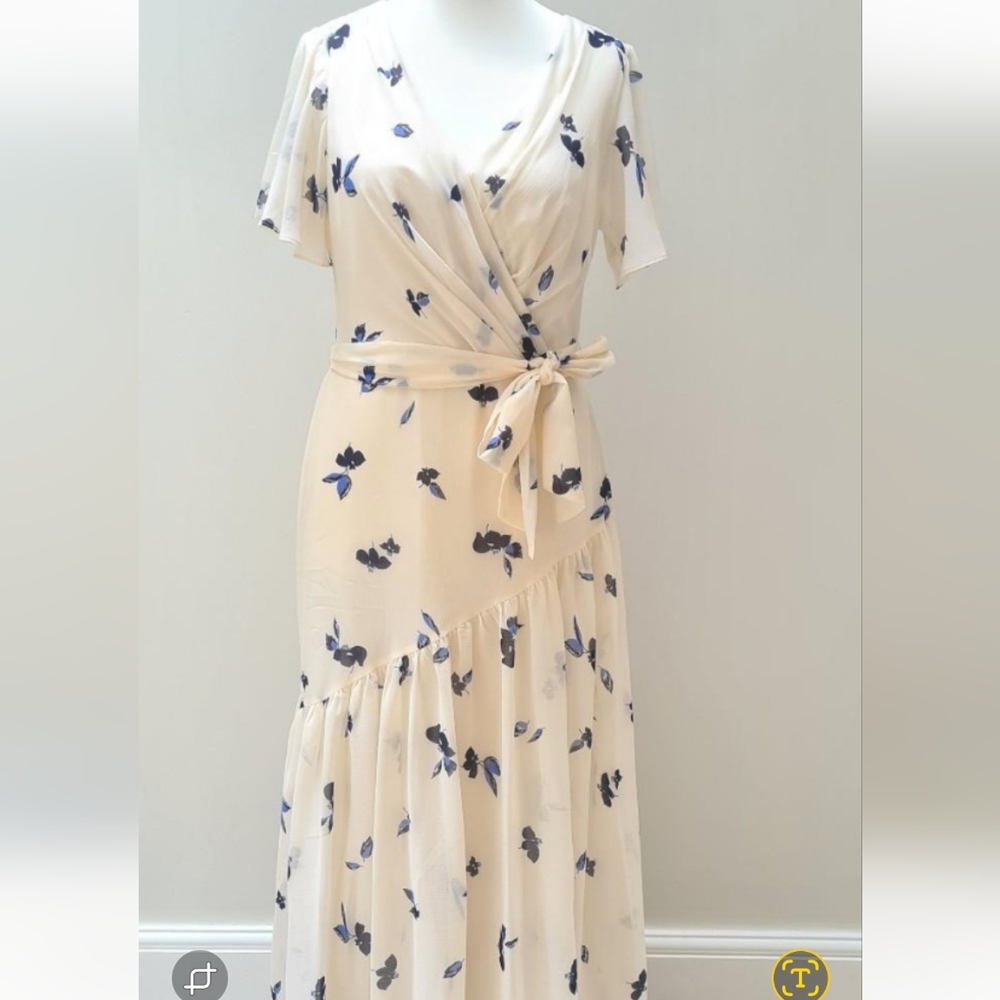 Ralph lauren Cream and Black Asymmetrical Sundress